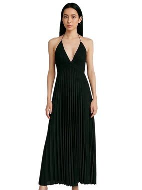 alice and olivia karolina paneled maxi dress ALICE + OLIVIA Karolina Braided-Strap Paneled Maxi Dress